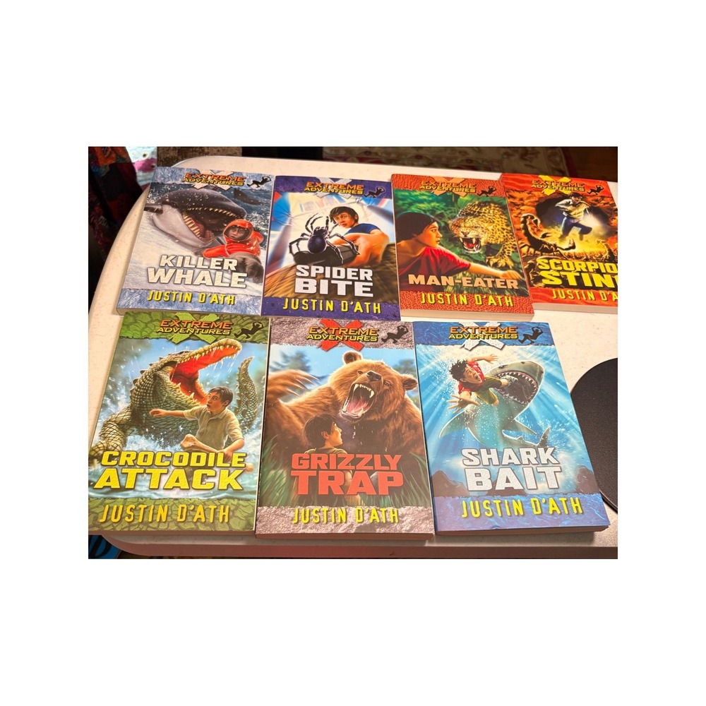 Justin D'Ath Extreme Adventures Kids Book Lot 7 Paperback Multicolor Good Action